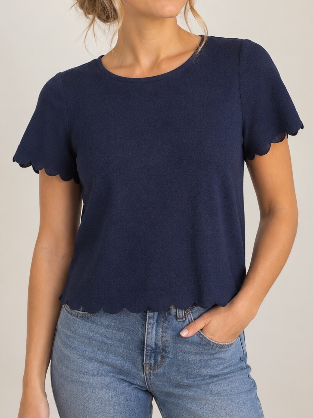 Topshop Navy Blouse  — US 6